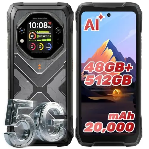 OSCAL Tank 1 5G Outdoor Smartphone, 20000mAh, 6,78" FHD+, 48GB RAM, 512GB Speicher, Android 15, IP68, Nachtsichtkamera