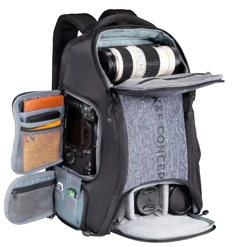 K&F CONCEPT wasserdichter Kamerarucksack für Canon, Nikon, Sony mit Zubehör