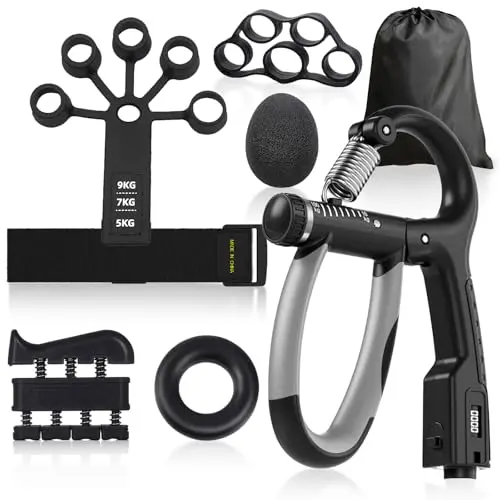 Galerie SV Handtrainer 6-Pack - Verstellbarer Griffkraft Trainer Set mit Zählfunktion für Finger- und Stressabbau
