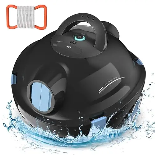 Kabelloser Poolroboter Y10 - Automatischer Poolsauger mit 90 Minuten Laufzeit, ideal für flache Pools