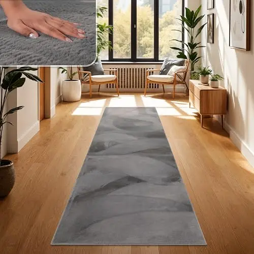 Paco Home Teppich Kunstfell Modern Elegant Weich Waschbar Flauschig Anthrazit 60x90 cm