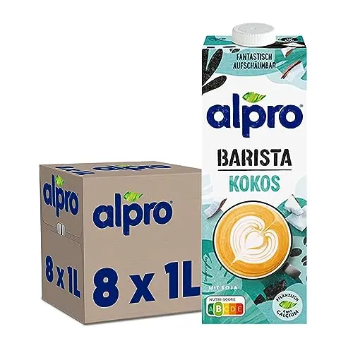 Alpro Barista Kokos 100% pflanzlich, vegan und milchfrei - 8 x 1 L