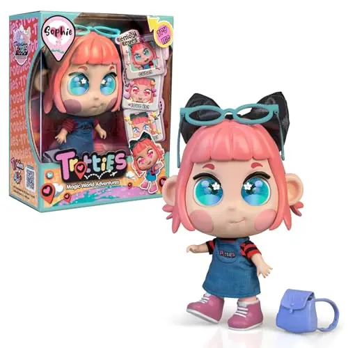 Trotties Sophie mit Emoti-Augen, Mehrfarbig, Reisepuppe aus der Zeichentrickserie, Geschenk für Kinder ab 3 Jahren