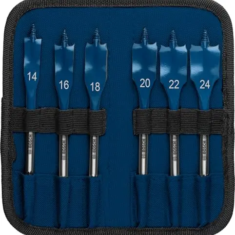 Bosch EXPERT Self Cut Flachfräsbohrer-Set für Holz und Spanplatten, Ø 14-24 mm, Profi Zubehör