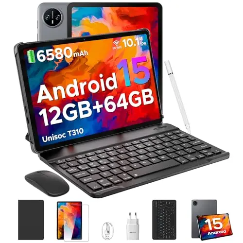 DOOGEE Tab A9 10 Zoll Tablet mit Tastatur, Stift und Hülle, 12GB RAM, 64GB Speicher, 6580mAh, Dual Speaker, 5G WiFi
