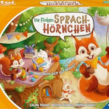Ravensburger tiptoi Spiel - Die flinken Sprach-Hörnchen, Lernspiel für 1-4 Spieler, ab 3 Jahren
