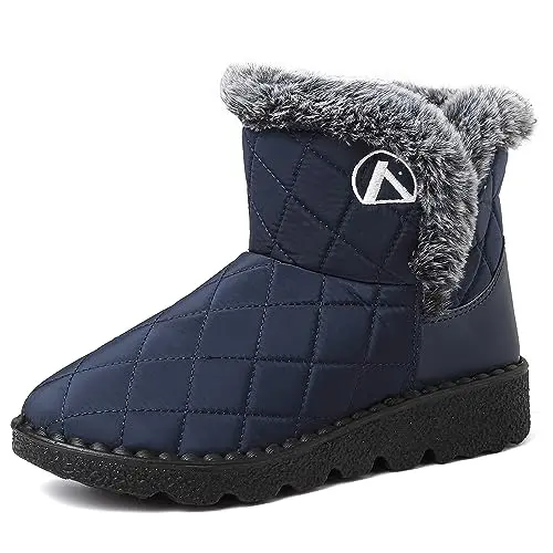 VTASQ Wasserdichte Winterstiefel für Herren und Damen - Warme, rutschfeste Schneestiefel in Blau, EU 40