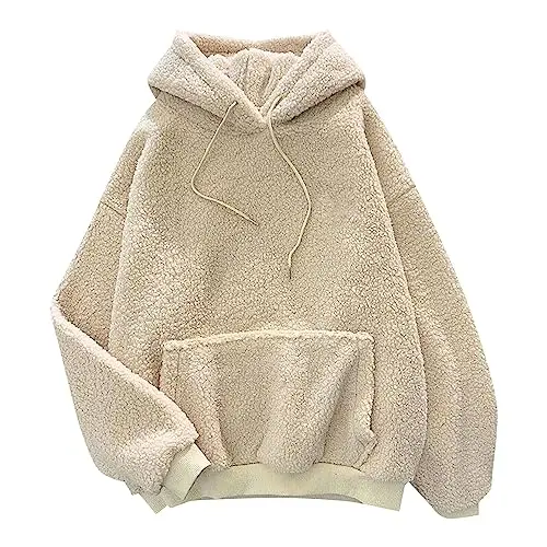 Cocila Damen Hoodie Apricot - Bauchfreies Sweatshirt mit Kapuze für den Winter