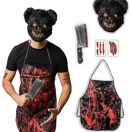 Horror-Bär Kostüm für Halloween – Herren & Teenager, Einheitsgröße, Trend 2025
