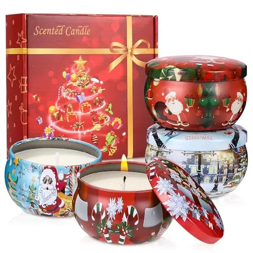 Weihnachtskerzen 4er Set – Aromakerzen aus Sojawachs für Entspannung und Geschenke