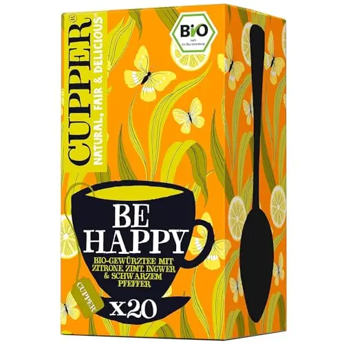 Cupper Be Happy Bio-Gewürztee mit Zitrone und Zimt, 40 g, 20 Stück