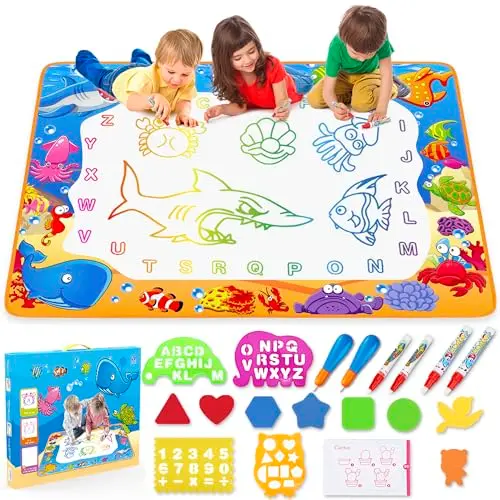 Wasser-Kritzelmatte – Mal- und Schreibtafel für Kinder, Zauberstift-Spielzeug für Jungen und Mädchen