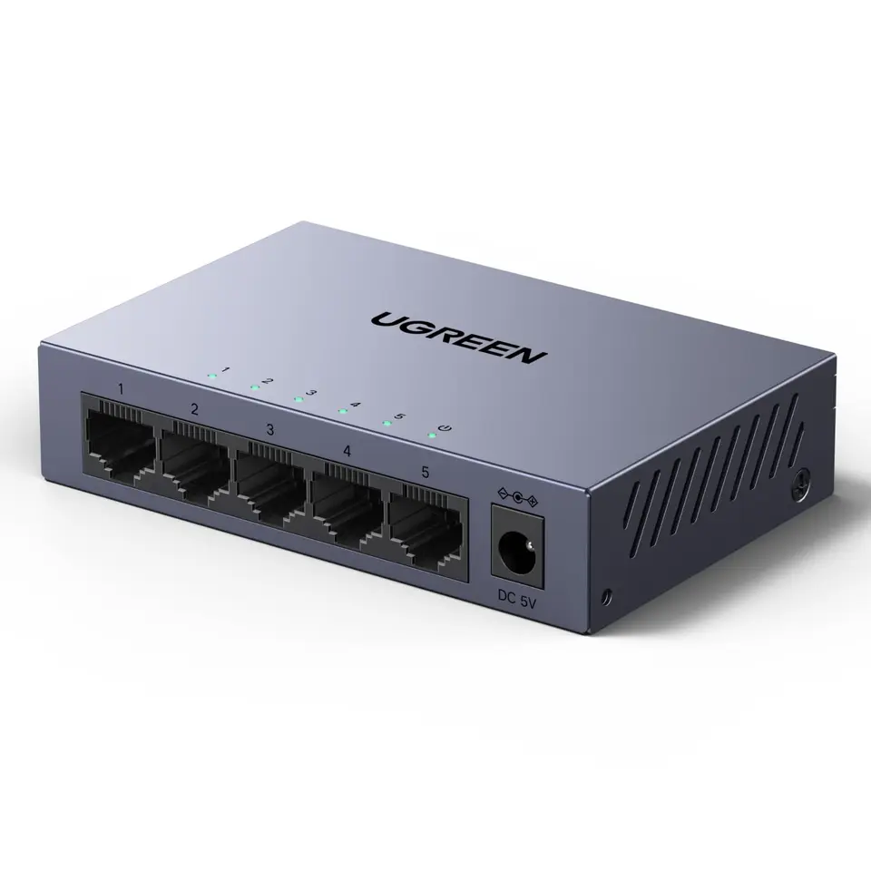UGREEN LAN Switch 5 Port mit Metallgehäuse, einfaches Management