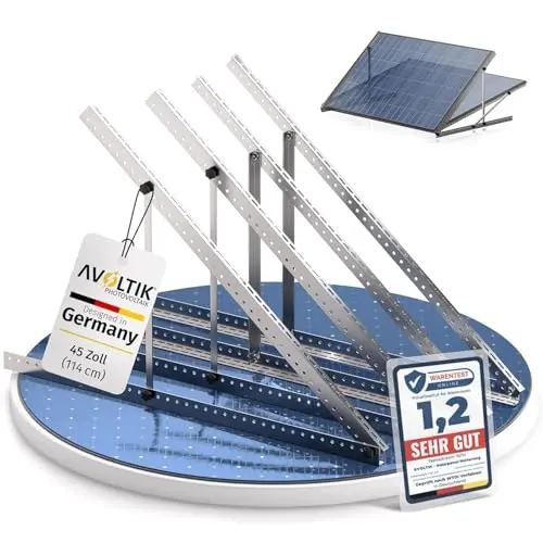 Avoltik Balkonkraftwerk Halterung im 2er Set, verstellbar bis 90°, für 2 Solarmodule, geeignet für Balkon, Dach & Boden