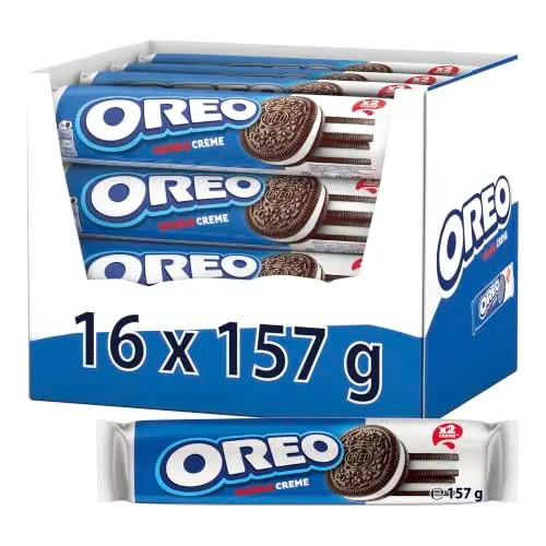 OREO Double Chocolate Kekse mit Vanille-Crème, 157 g (16er-Pack)