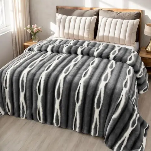 LiveGo Kuscheldecke aus Kunst-Kaschmir – Wendbare, superweiche Decke für Sofa und Bett