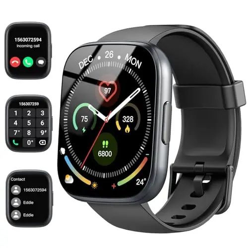Smartwatch für Herren und Damen, 1,95" HD Touch, Fitness Tracker mit Pulsmesser und Schlafmonitor, Wasserdicht, 110+ Sportmodi für iOS und Android