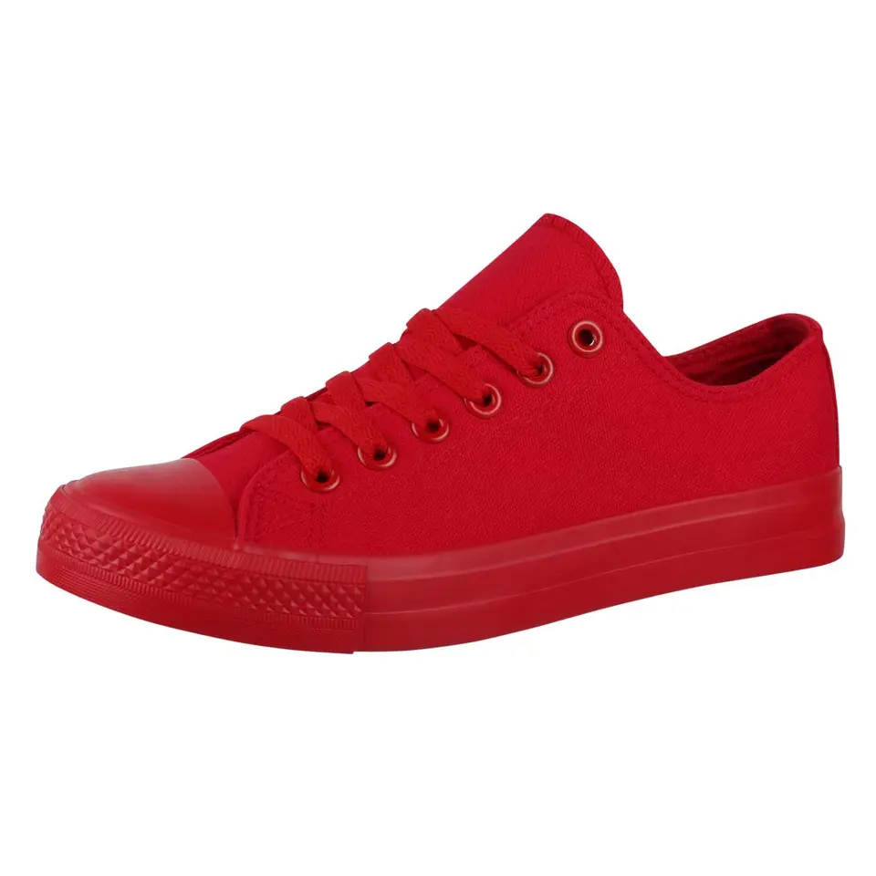 Elara Unisex Sneaker Low Top Turnschuh Textil AllRed-37