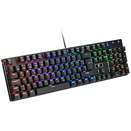 COVVY Mechanical Gaming Keyboard mit RGB-Beleuchtung und deutschem Layout für PC und Laptop