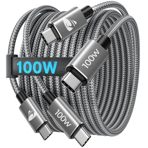 USB C auf USB C Kabel - 2 Stück (2M + 2M) - 100W PD Schnellladekabel für iPhone, Samsung, iPad Pro, MacBook, Pixel, Switch