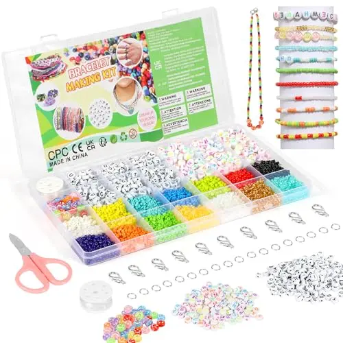 URMYWO Mini Perlenset für Armbänder – Charm Kit für DIY Weihnachtsarmbänder, ideal für Feiertage und Partys