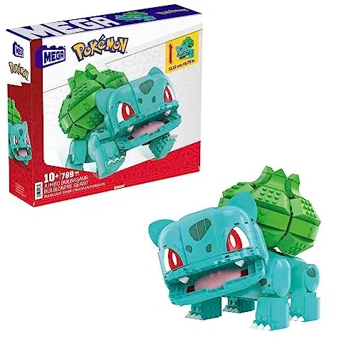 MEGA POKÉMON Jumbo Bisasam - 355-teiliges Bauset, voll beweglich und circa 18 cm groß, für Kinder ab 8 Jahren