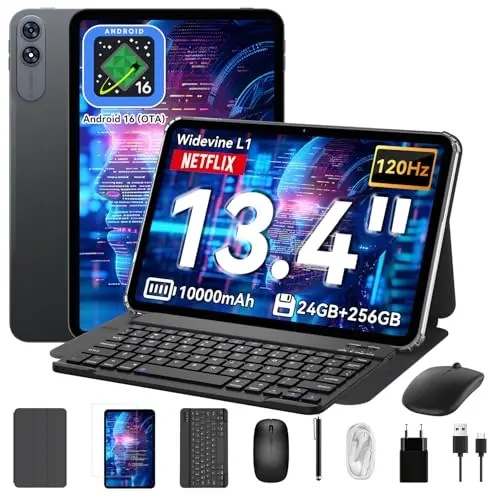 T60 Pro 13,4 Zoll Tablet mit Tastatur, 24GB RAM, 256GB Speicher, 10000mAh, inkl. Stift & Maus, 4 Jahre Garantie