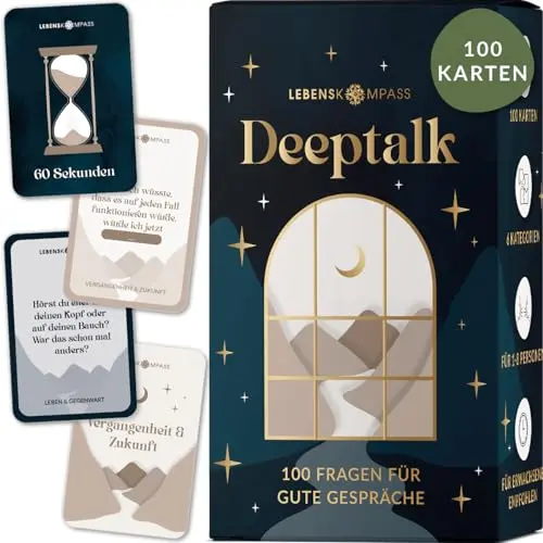 LEBENSKOMPASS® Deeptalk Kartenspiel für Paare, Freunde und Familie - Vertieft Beziehungen und Freundschaften
