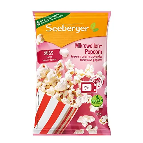 Seeberger Mikrowellen-Popcorn süß, mit Sonnenblumenöl, 24 x 90 g