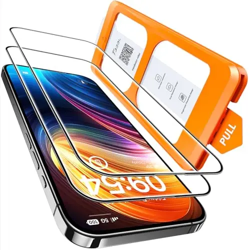 TOCOL Panzerglas für iPhone 16 Plus & 15 Plus, 9H Stoßfest & Kratzfest, Auto-Installation, 2 Stück
