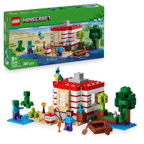 LEGO Minecraft Das TNT-Dschungelhaus interaktives Spielset für Kinder ab 8 Jahre mit Minifiguren