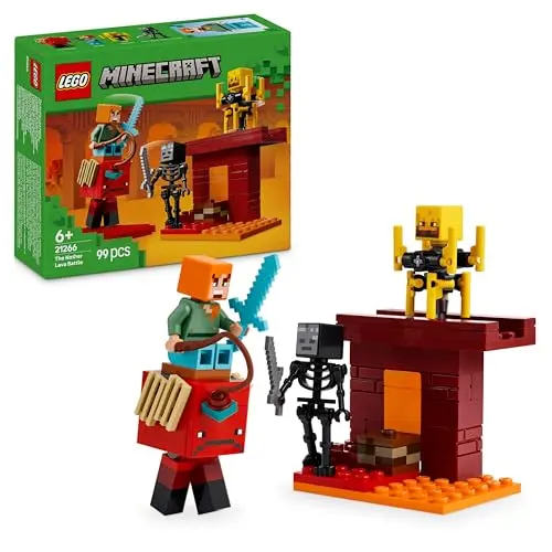 LEGO Minecraft Das Lava-Duell im Nether, Spielset mit Minifiguren, Geschenk für Kinder ab 6 Jahren