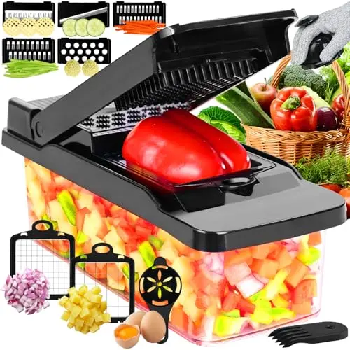 Gemüseschneider Mandoline Multischneider für Obst und Gemüse - Schwarz