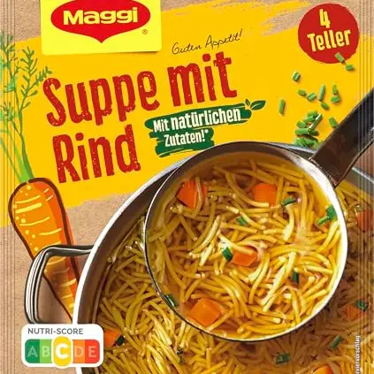 Maggi Rindfleisch Suppe, 85g Beutel, ergibt 4 Teller