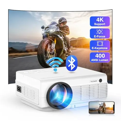 4K Beamer mit 1080P, 16000L, 5G WiFi, Bluetooth - Mini Projektor für Heimkino und Outdoor