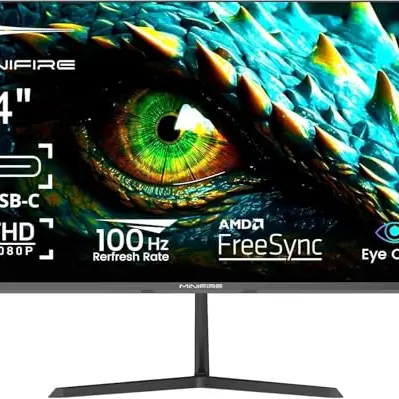 Minifire 24 Zoll Full HD Monitor, 100Hz, Eye-Care, VESA, HDMI & USB-C Ports