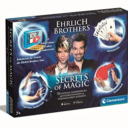 Clementoni Ehrlich Brothers Magic Set - Zauberkasten für Kinder ab 7 Jahren mit 30 Zaubertricks und 3D Erklärvideos