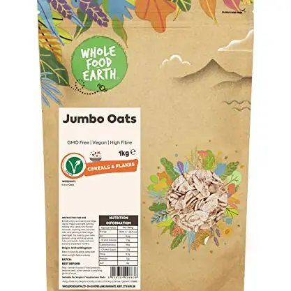 Wholefood Earth Jumbo Oats 1 kg - GMO Free & High Fibre