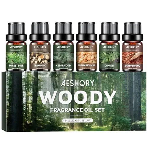 AESHORY Ätherische Öle Set mit 6 natürlichen Düften für Aromatherapie, Diffuser und Kerzenherstellung