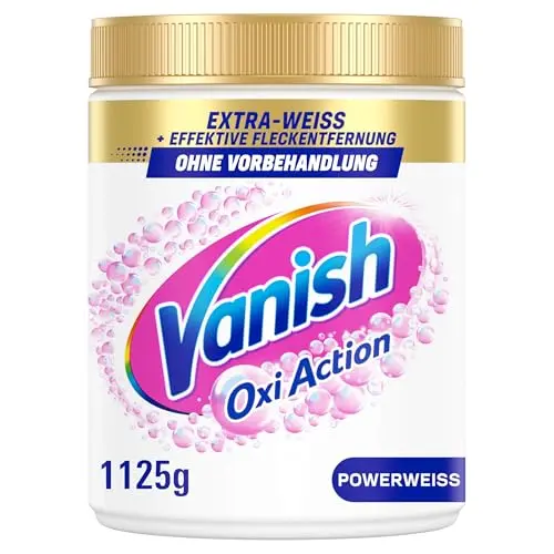 Vanish Oxi Action Powerfleckenentferner Pulver – 1,125 kg – entfernt Flecken ohne Vorbehandlung, auch im Kurzprogramm