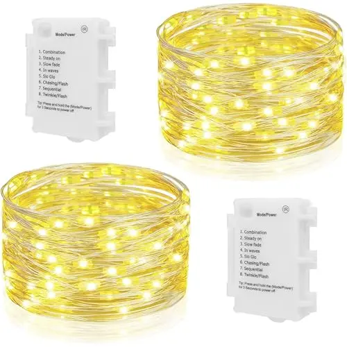 Koopower 100er LED Lichterketten mit Timer, wasserdicht für Innen- und Außenbereich, 8 Modi, 11 Meter, warmweiß
