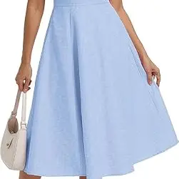 Belle Poque Damen A-Linien-Kleid mit Spaghettiträger, Elegant und Raffung
