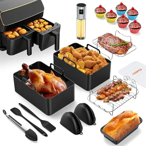 Vernatti 18-tlg. Ninja Heißluftfritteuse Zubehör, kompatibel mit Ninja AF400EU, Backformen & Aufsätze für Ninja Foodi Max und andere Airfryer