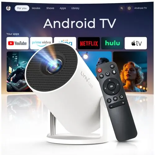 Mini Beamer Projektor 4K 1080P, Smart Android 11, WLAN, Bluetooth 5.4, Tragbar, Kompatibel mit iOS und HDMI