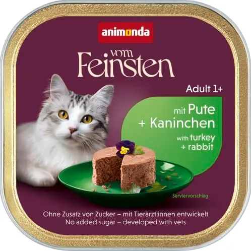 animonda vom Feinsten Katzenfutter mit Pute und Kaninchen, 32 x 100 g