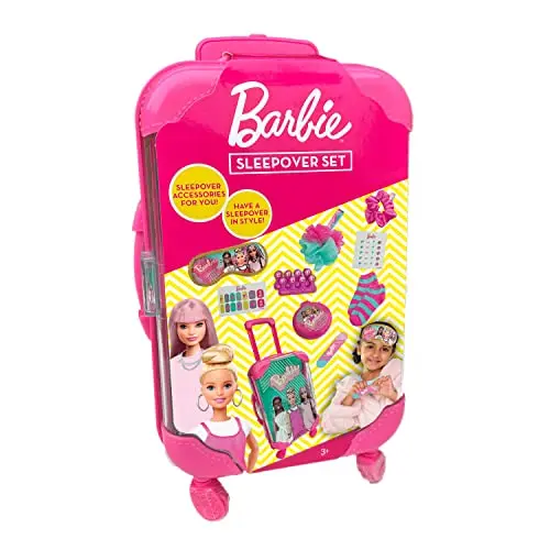 Cefa Toys Barbie-Party Trolley, Rosa: Party Spielset für Kinder mit Badeschwamm, Socken und Accessoires