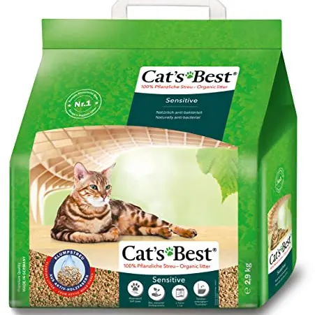 Cat's Best Sensitive Katzenstreu, 100% pflanzlich, fest klumpend & antibakteriell, 2,9 kg/8 l