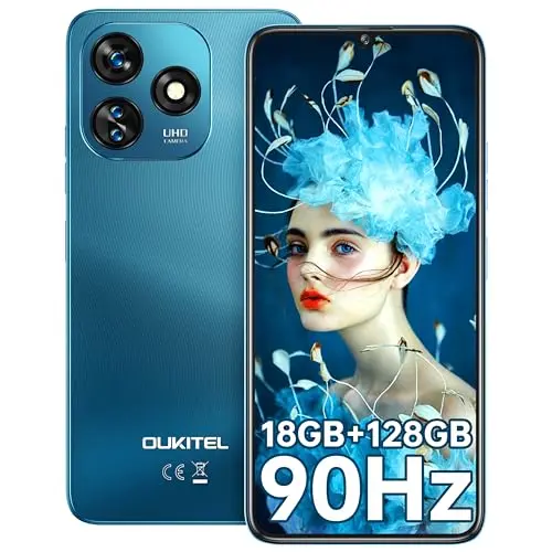 OUKITEL C51 Smartphone 6.8 Zoll, 128GB, Android 14, 5150mAh Akku, Dual SIM, Blau