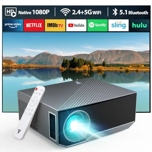 ZDK 2025 Hochhelligkeits-Beamer Full HD 1080P | 4K-Unterstützung | WiFi 6 & Bluetooth | 20.000 Lumen | Kompatibel mit iOS/Android/PS5/Xbox