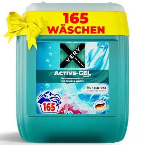 VERY® Universal Waschmittel 4,95L - Flüssigwaschmittel für Helle und Dunkle Wäsche - Buntwaschmittel mit Frischeduft